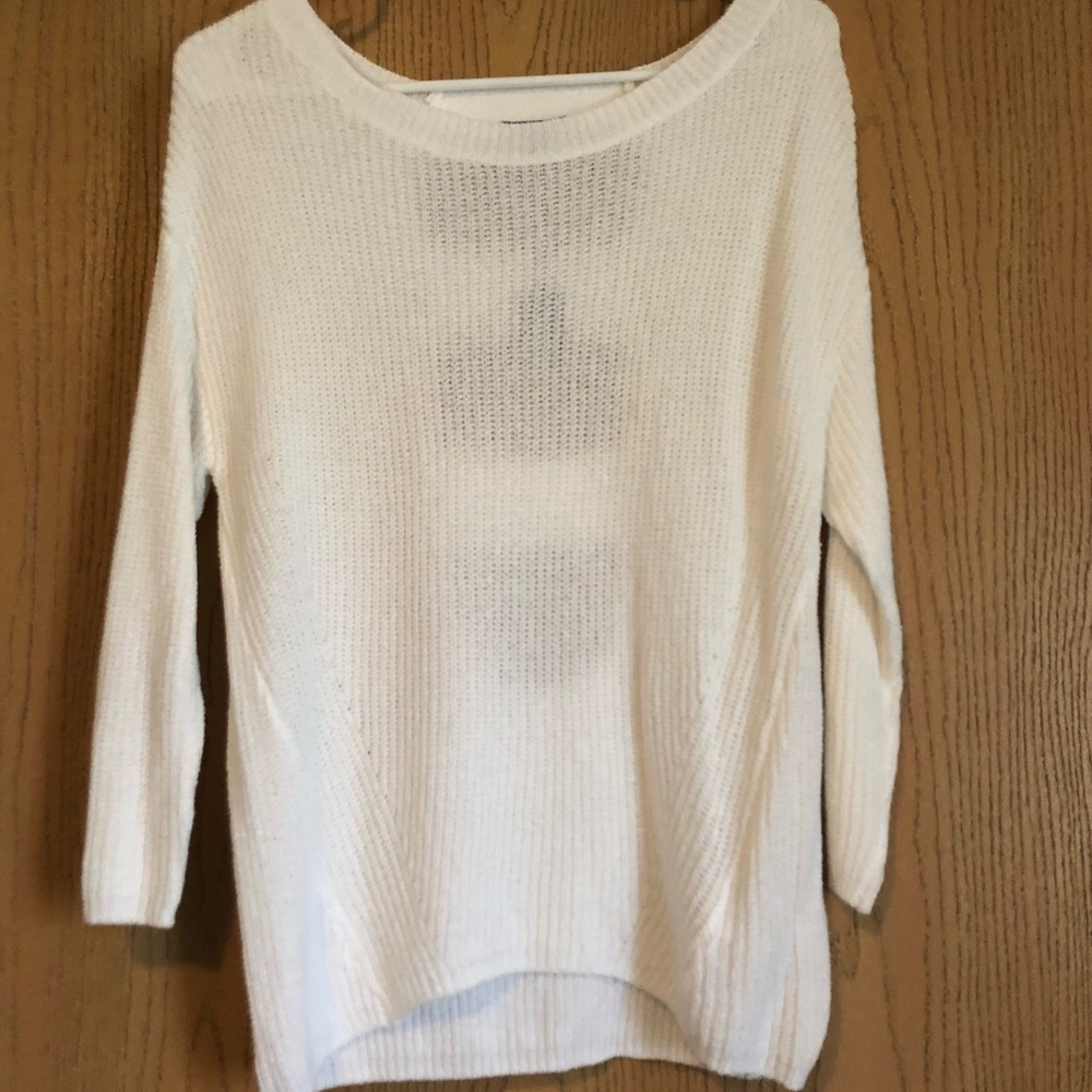 White knitted pullover sweater from Express